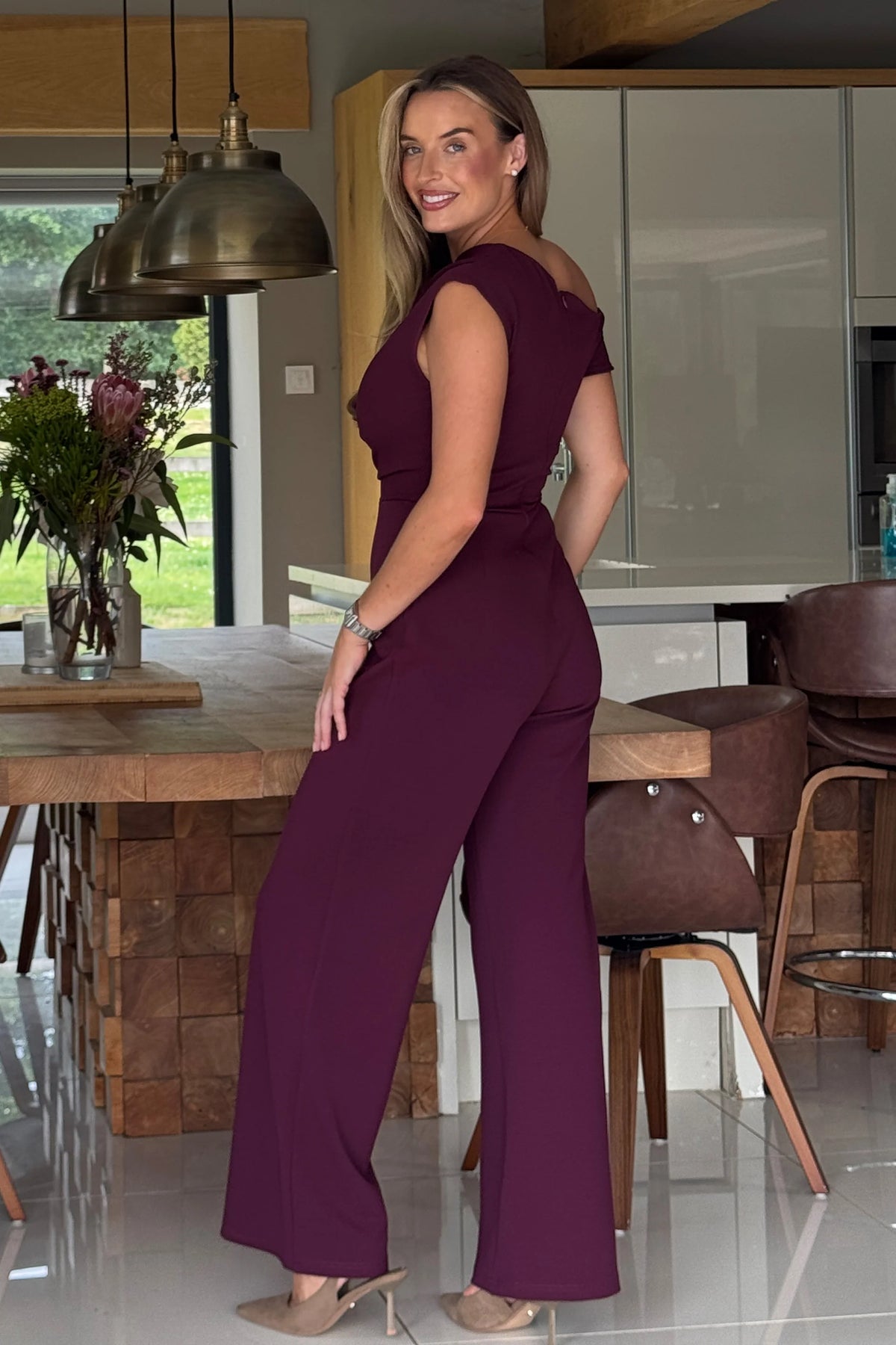“Donna” Jumpsuit In Plum