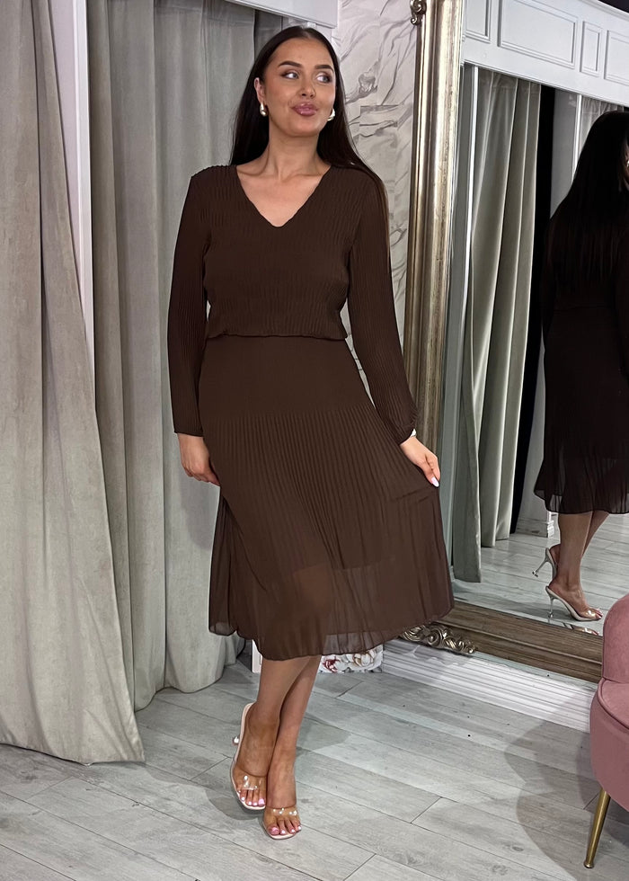 “Allison” Dress In Brown