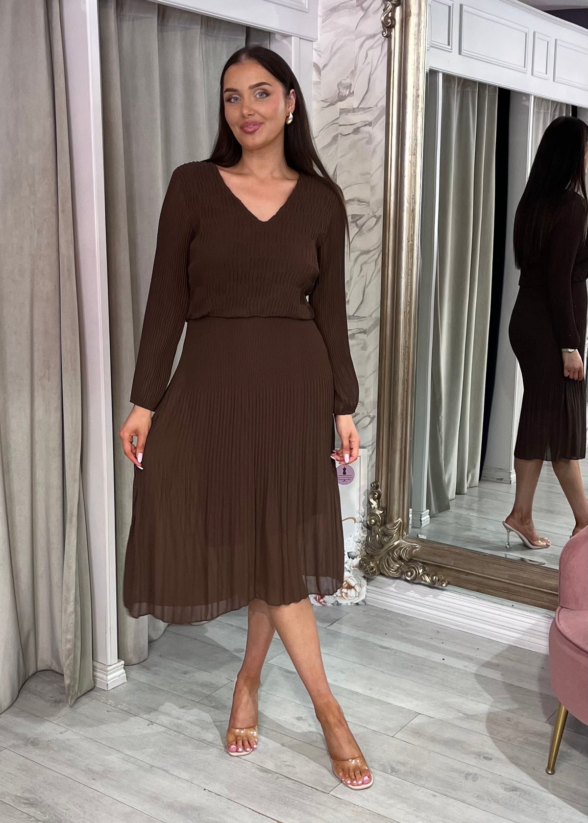 “Allison” Dress In Brown