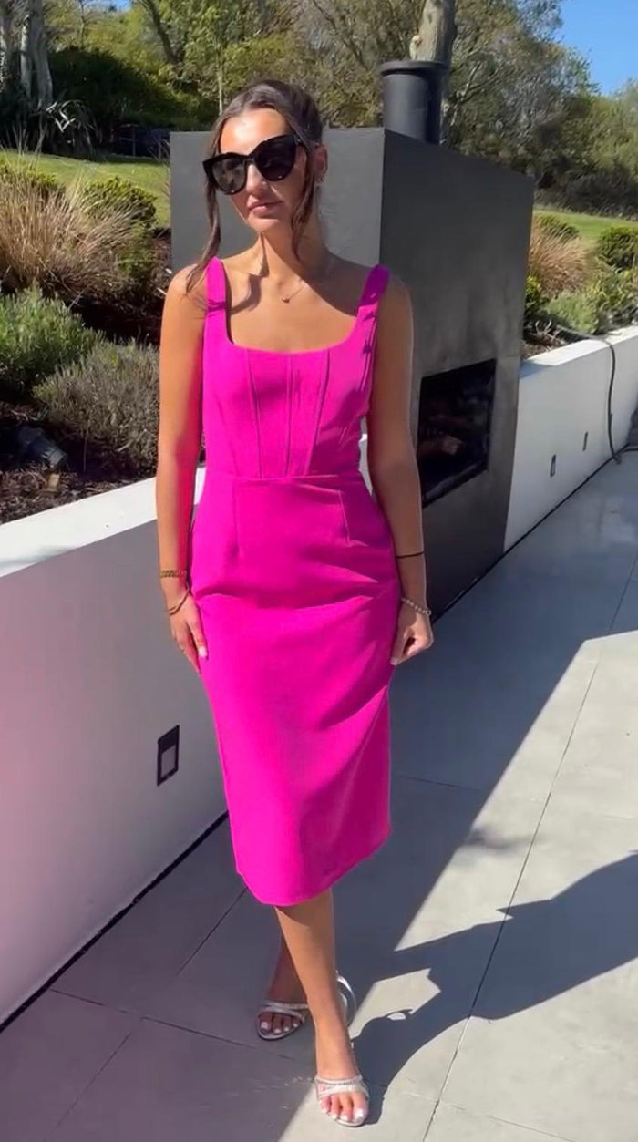 Pre-Order "Clara" Dress In Fuchsia