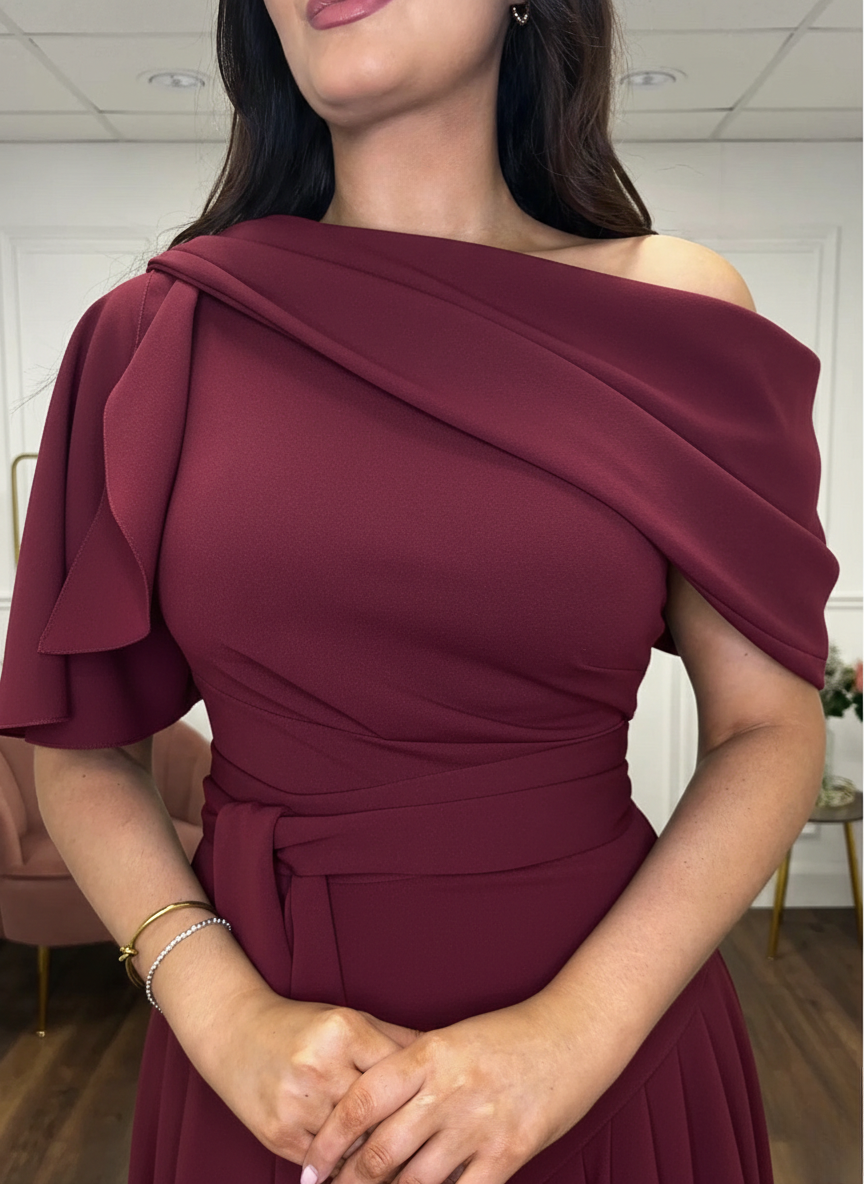“Francesca” Dress In Burgundy