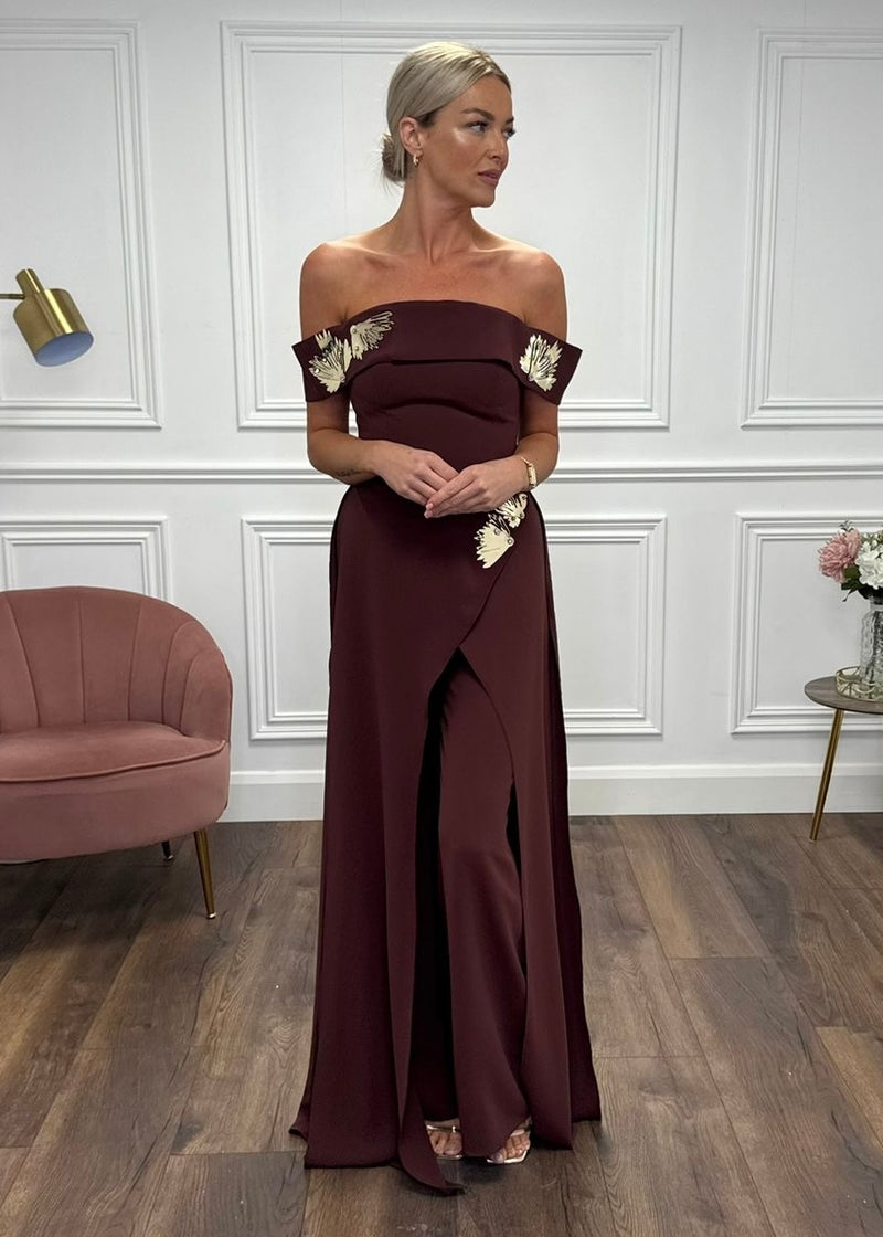 “Harper” Jumpsuit In Brown