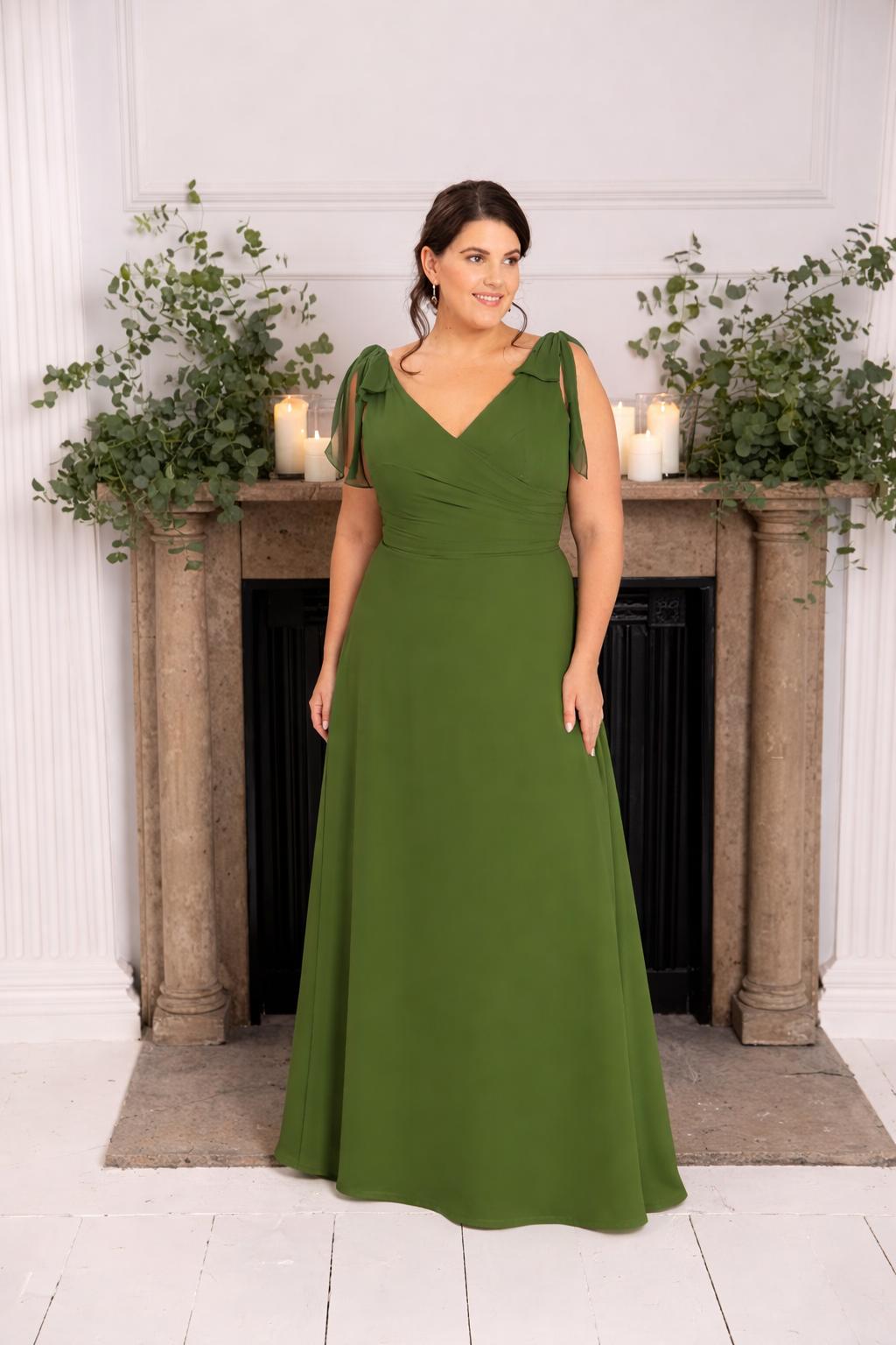 “Clover  Bridesmaid Dress In Hunter Green