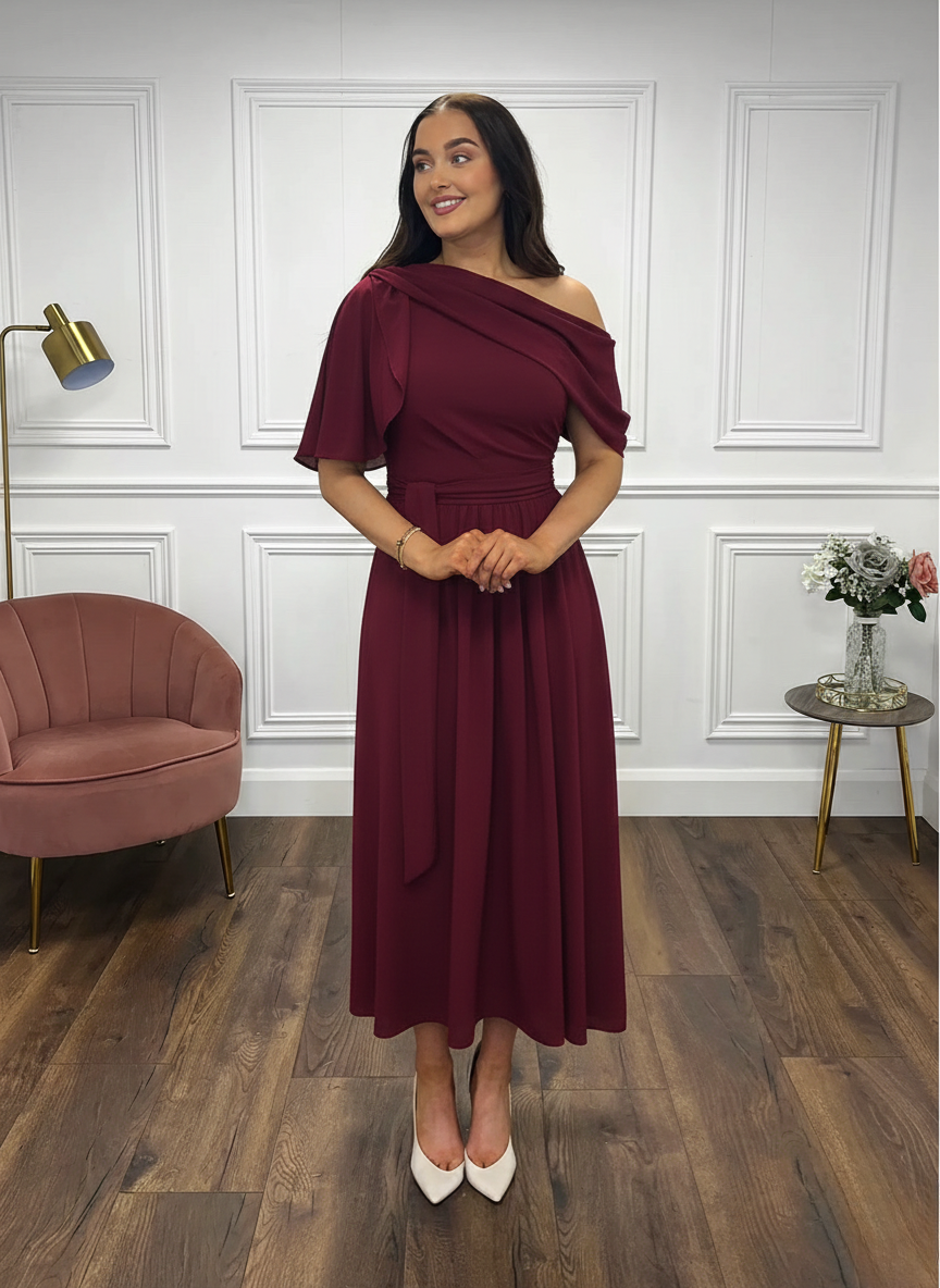 “Francesca” Dress In Burgundy