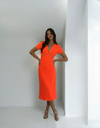 "Fara” Dress in coral
