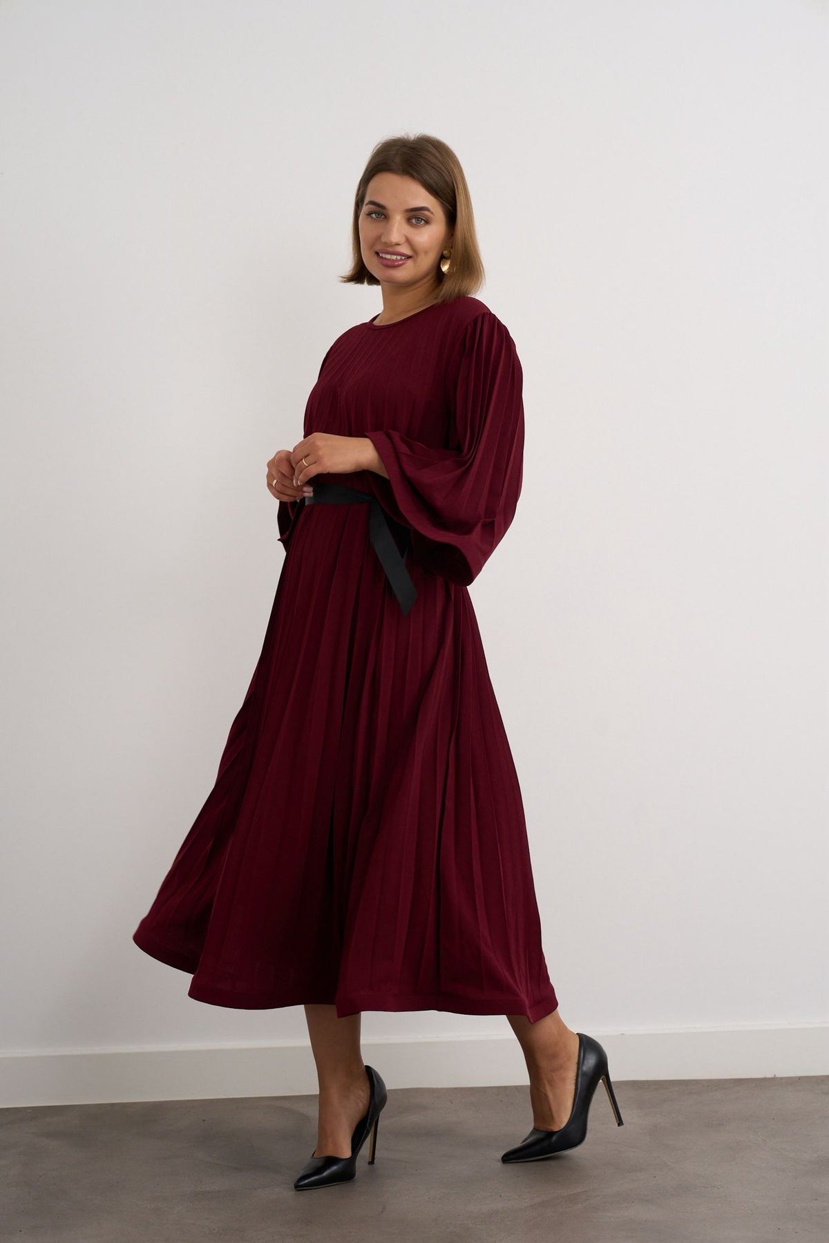 “Blair” Dress In Burgundy