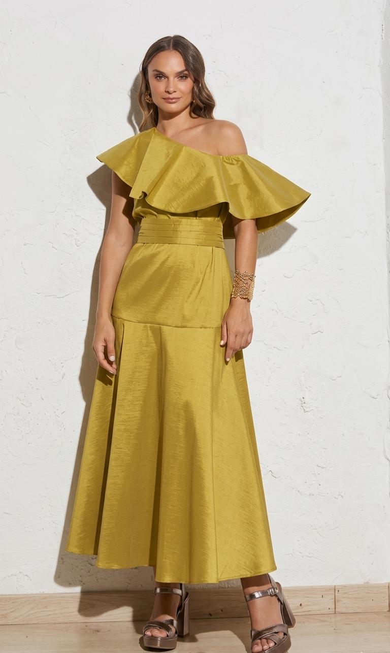 "Celia" Dress In Mustard