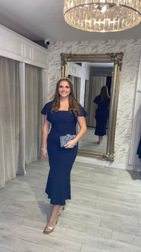 "Mona" Dress In Navy Blue