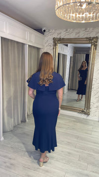 "Mona" Dress In Navy Blue