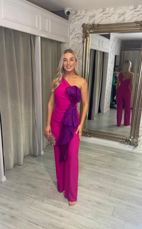 "Malak" Two Piece Set In Fuschia Pink